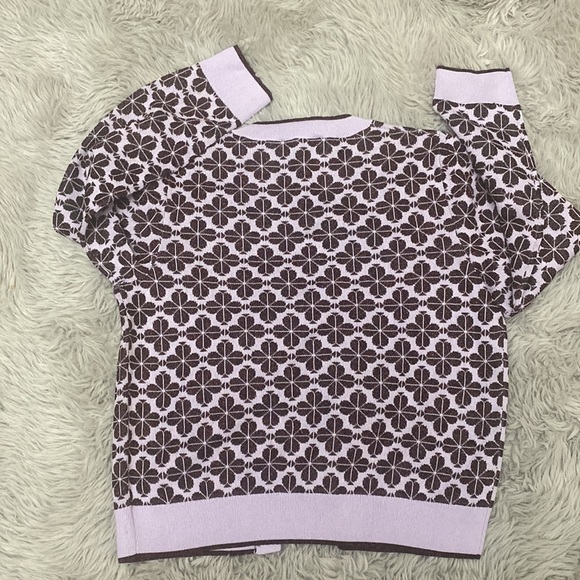 Kate Spade Spade Flower fitted Cardigan Sweater Madeline purple Size Small - Picture 8 of 10